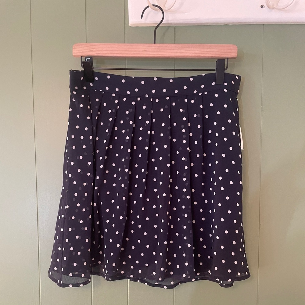 Old Navy polka dot double layered navy skirt